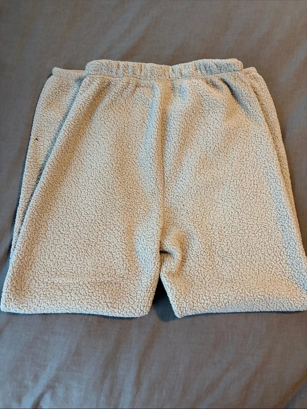 Nike Cream Sherpa Joggers with Black Swoosh